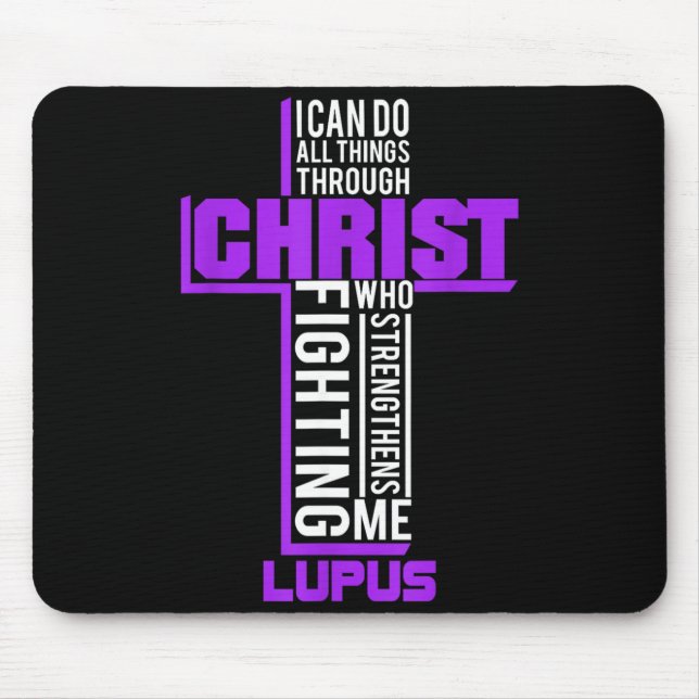 Things Through Christ Lupus Warrior Awareness Mouse Pad (Front)