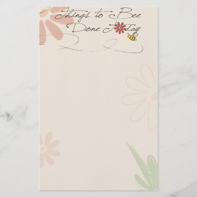 things to "bee" done stationery (Front)