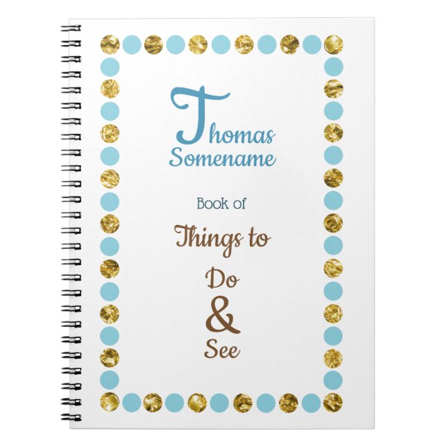 Things to do and see notebook (Front)