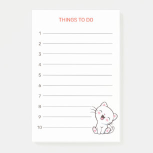 Things To Do & Kitty Cat Post-it Notes