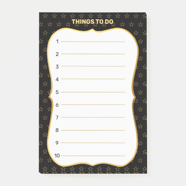 Things To Do & Star Pattern Lined Post-it Notes (Front)