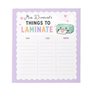 Things to Laminate Teacher Planner Notepad
