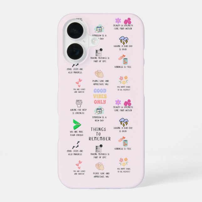 Things To Remember | Inspirational Positive Gift iPhone 16 Case (Back)