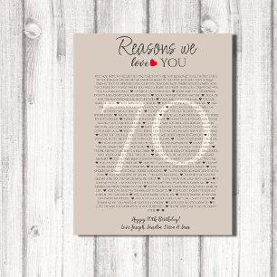 things we love about you 70, 60, 50, poster