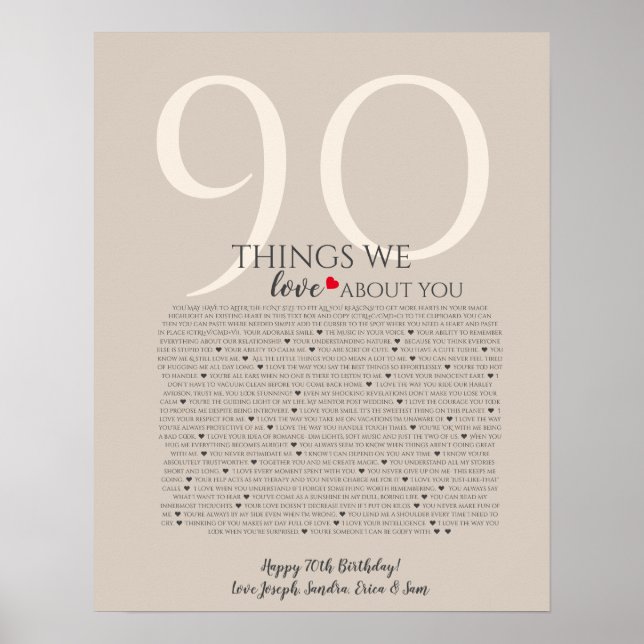  things we love about you 90,80 70, 60, 50, poster (Front)