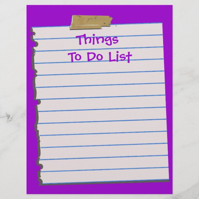 ThingsTo Do List  Letterhead Stationery (Front)
