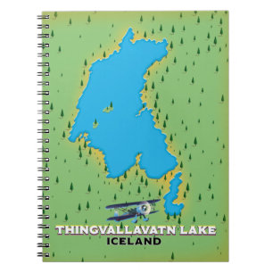 Thingvallavatn lake Iceland travel map Notebook