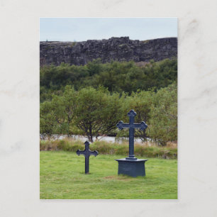 Thingvellir Church Cemetery, Iceland Postcard