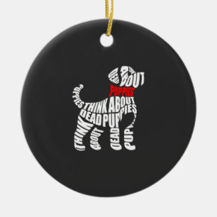 Think about DEAD Puppies White Ceramic Ornament