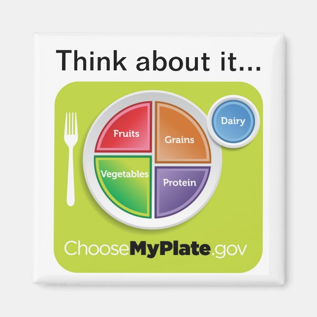 Think about it Choose MyPlate Magnet (Front)