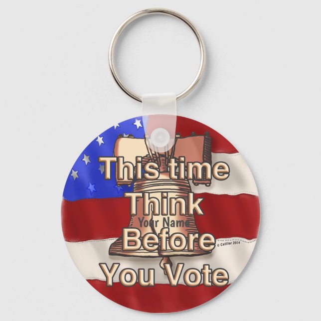 Think and Vote  Key Ring (Front)