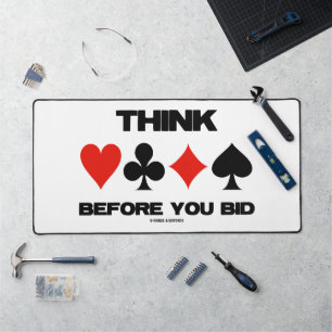 Think Before You Bid Bridge Advice Four Card Suits Desk Mat