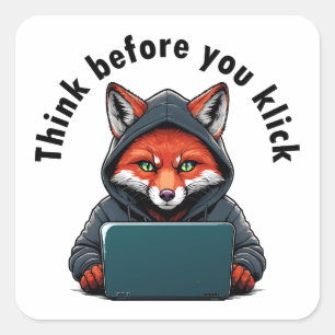 Think before you click - Cyber Security Square Sticker