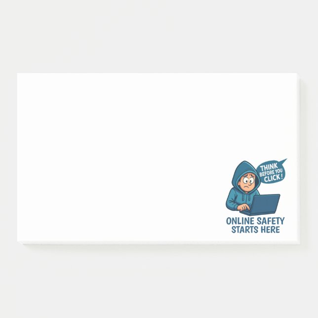 Think Before You Click - Online Safety Awareness Post-it Notes (Front)