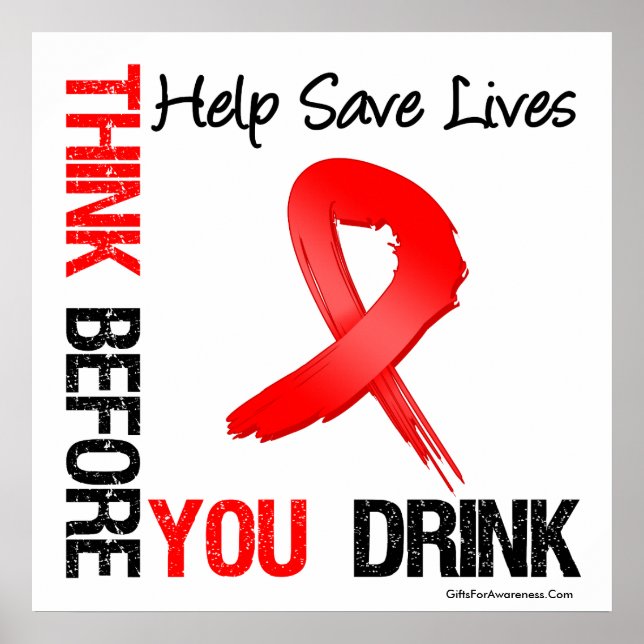 Think Before You Drink - Help Save Lives Poster (Front)