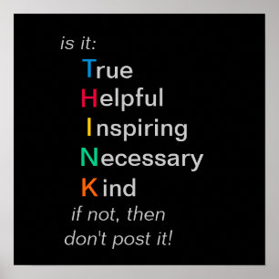 THINK - before you post - poster