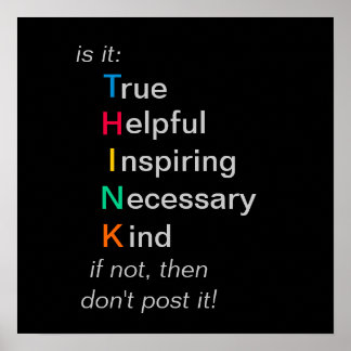 THINK - before you post - poster