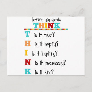 Think Before you Speak Postcard