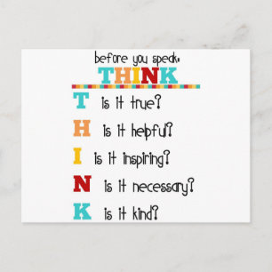 Think Before you Speak Postcard