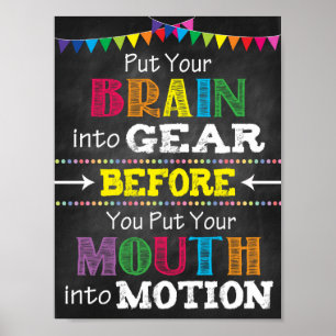 Think Before You Speak Printable Poster