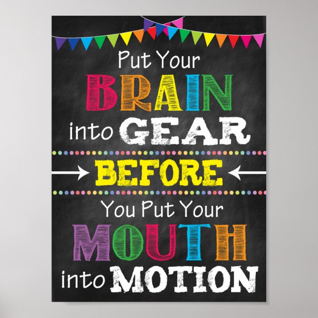 Think Before You Speak Printable Poster (Front)