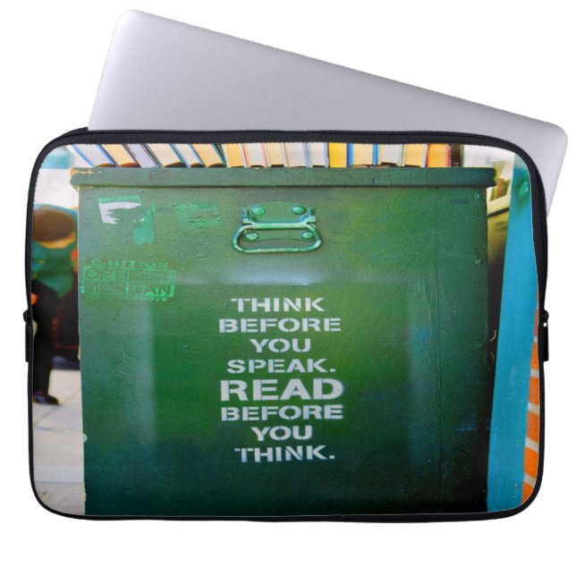 Think Before You Speak Wise Words Laptop Sleeve (Front)