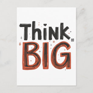 Think big quote postcard