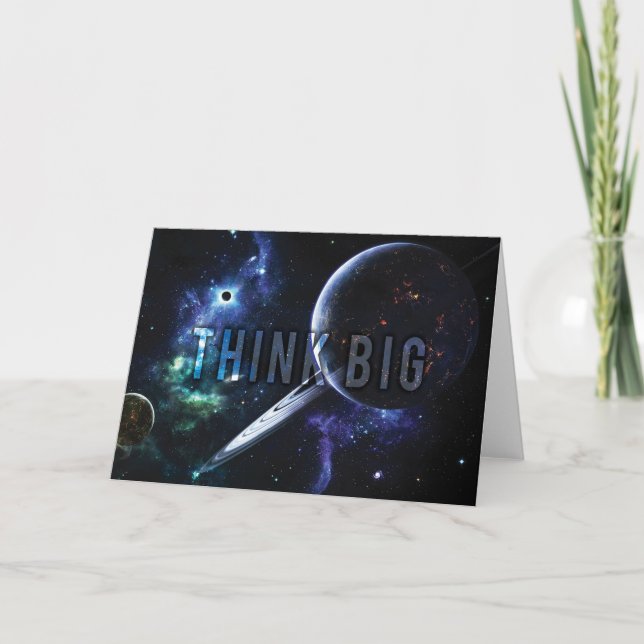 THINK BIG - Space and Universe Motivational Card (Front)