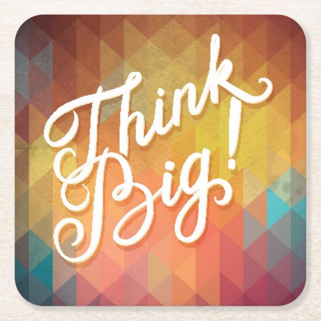 Think Big Square Paper Coaster (Front)