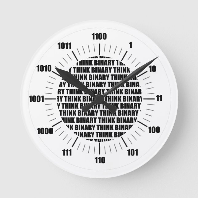 Think Binary Clock (Geek Humour) (Front)