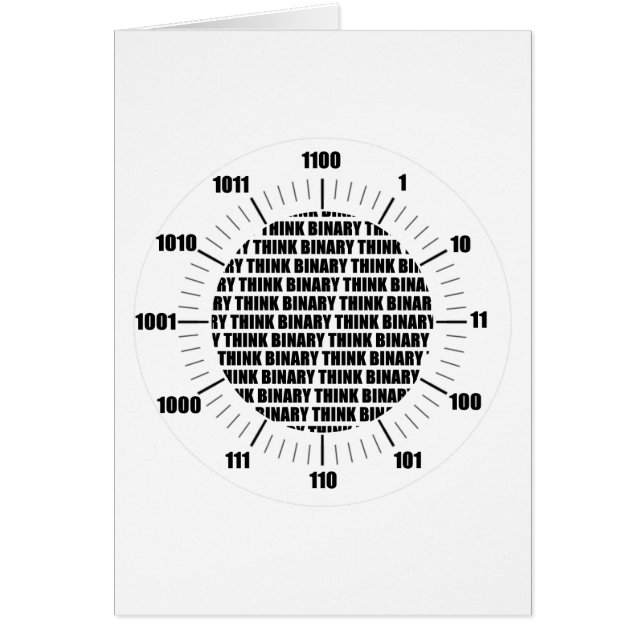 Think Binary Clock (Geek Humour) (Front)