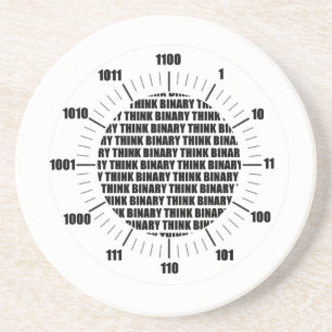 Think Binary Clock (Geek Humour) Coaster
