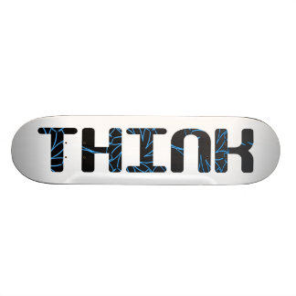 Think - Blue and Grey Skateboard