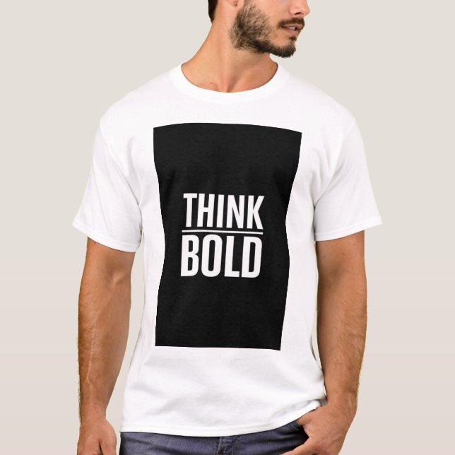 THINK BOLD TEXT PRINTED T-SHIRT (Front)