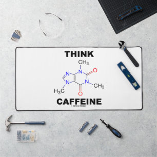 Think Caffeine (Caffeine Chemical Molecule) Desk Mat