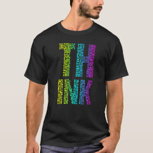 Think Chess Player Master Coach Pieces Text Mosaic T-Shirt
