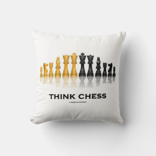 Think Chess Reflective Chess Set Chess Advice Cushion