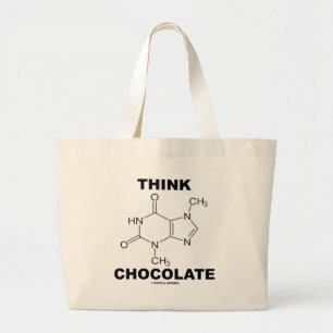 Think Chocolate (Theobromine Molecule Chemistry) Large Tote Bag