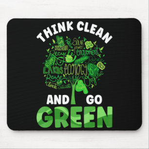 Think Clean And Go Green Earth Day And Planet Envi Mouse Pad