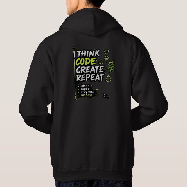 Think Code Create Repeat Hoodie (Back)