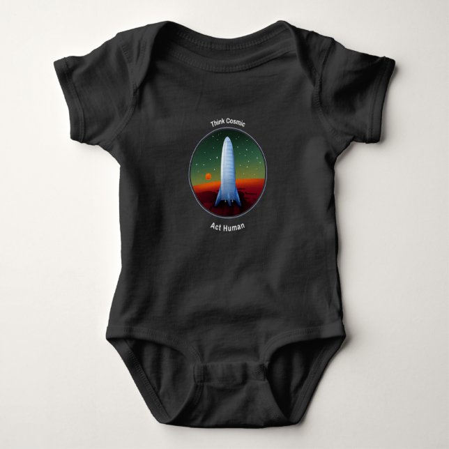 Think Cosmic Act Human Space  Baby Bodysuit (Front)