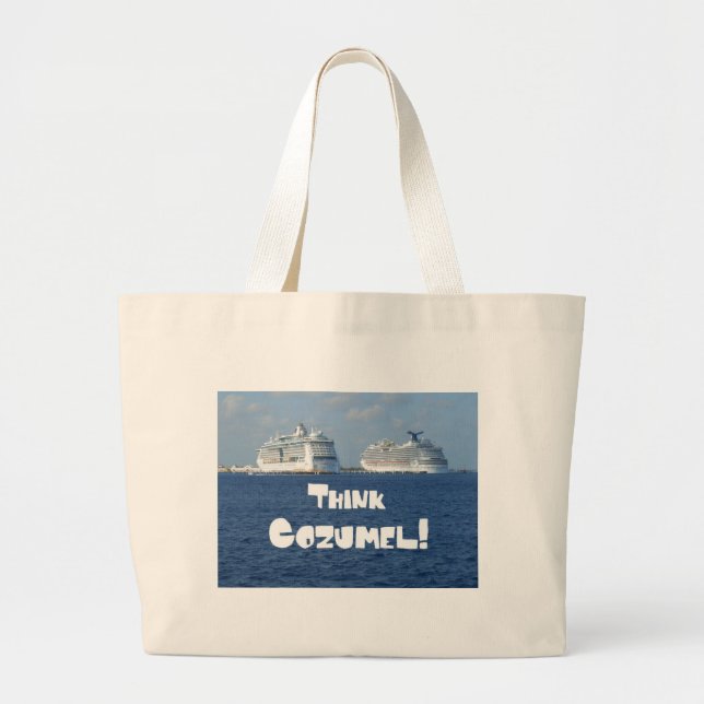 Think Cozumel! Large Tote Bag (Front)