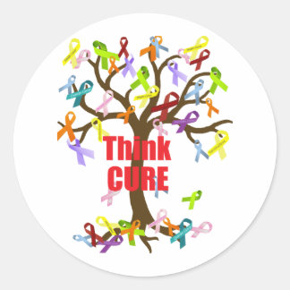 Think CURE (2).png Classic Round Sticker