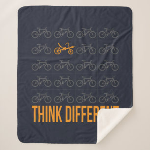 Think Different Quote Recumbent Bike Cyclist Sherpa Blanket