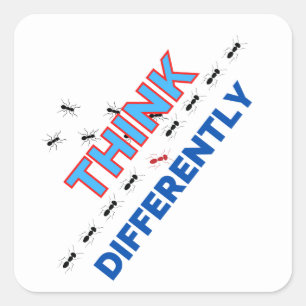 Think differently 6.w square sticker