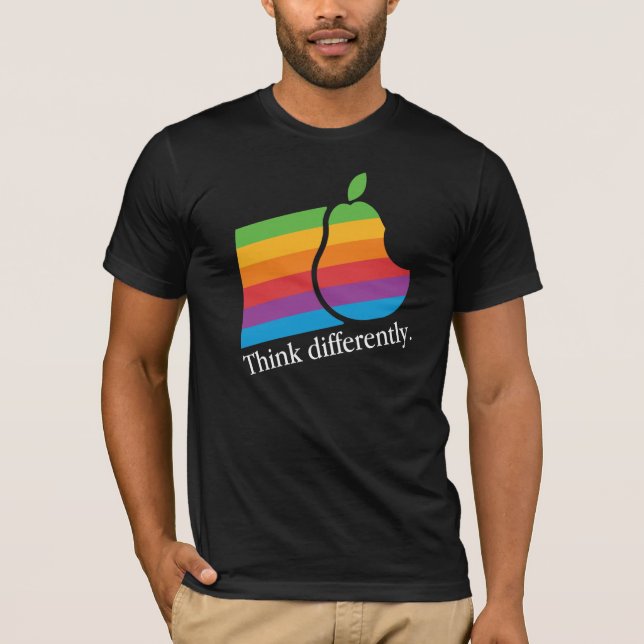 Think Differently - Retro Apple Parody T-Shirt (Front)