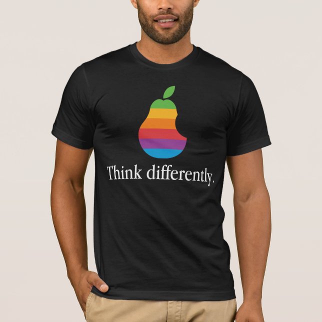 Think Differently - Retro Apple Parody T Shirt (Front)