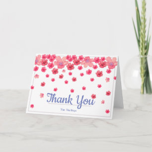 Think Dusty Pinks Card with cascading flowers