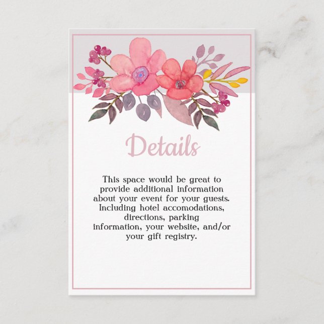 Think Dusty Pinks Details Enclosure Card (Front)