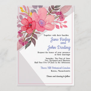 Think Dusty Pinks w/ Grey Invitation